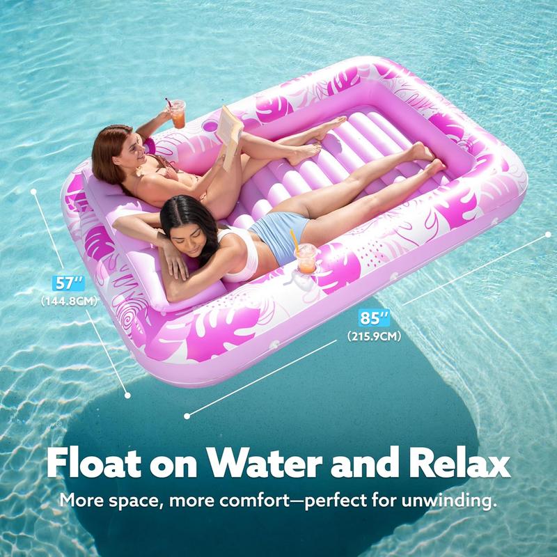 Inflatable Tanning Pool Lounge Float With Cup Holder